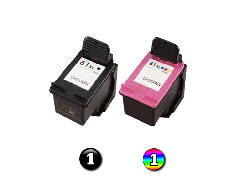 2 Pack Combo Remanufactured HP 61XL BK/COL ink cartridges 2 Pack Combo Remanufactured HP 61XL BK/COL ink cartridges
